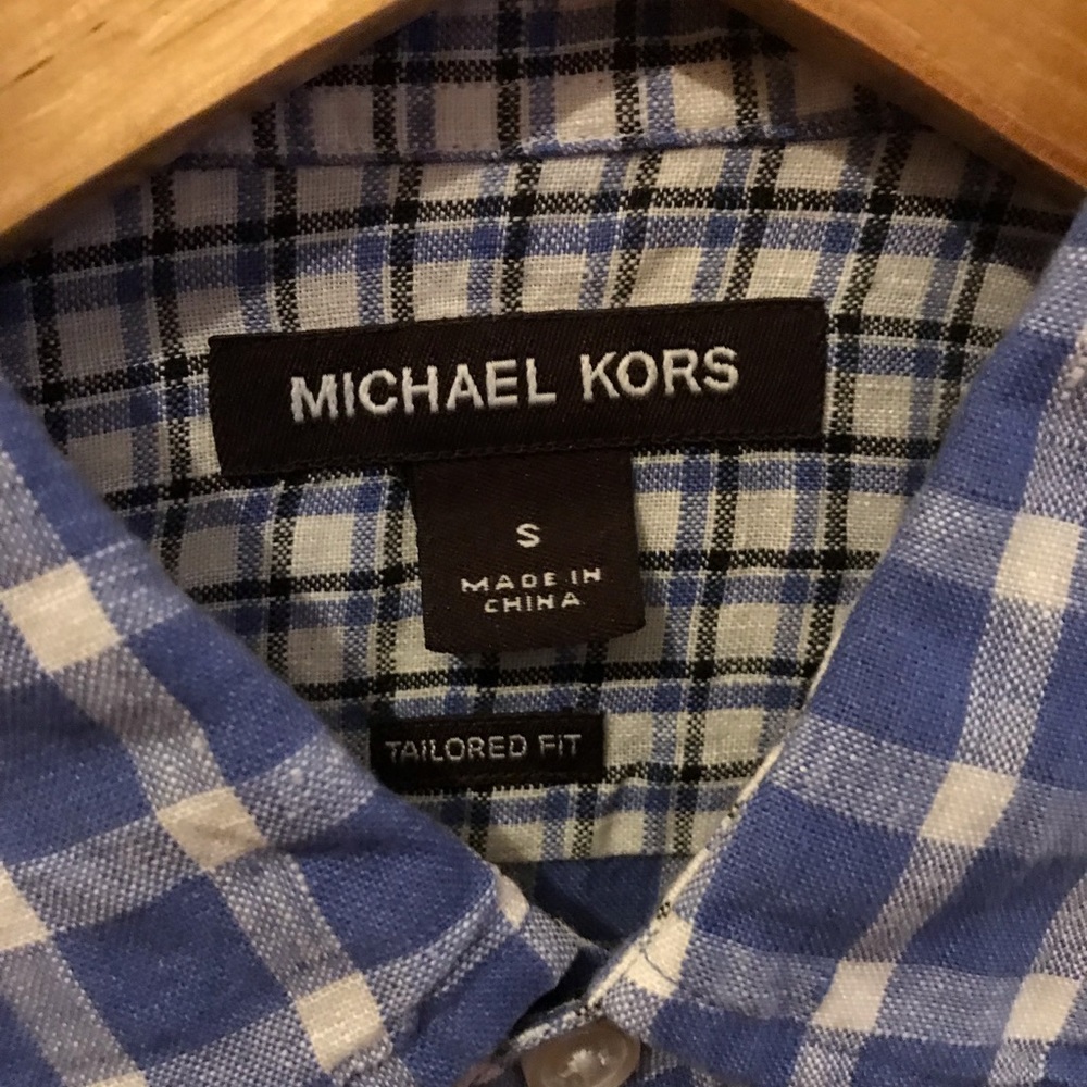 Michael Kors Men’s Linen Short Sleeve Button Down